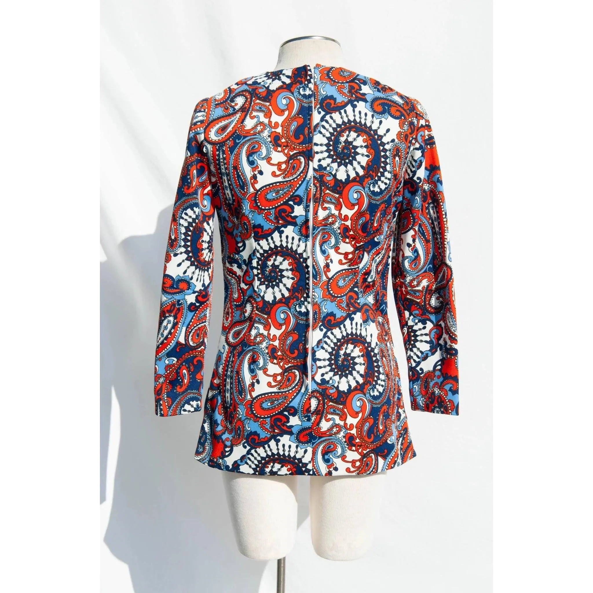 1970's Vintage Paisley Print Tunic Top | Size M/L