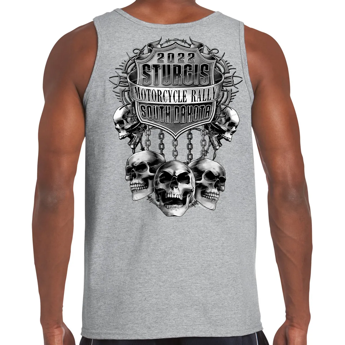 2022 Sturgis Motorcycle Rally Chained Skull Tank Top