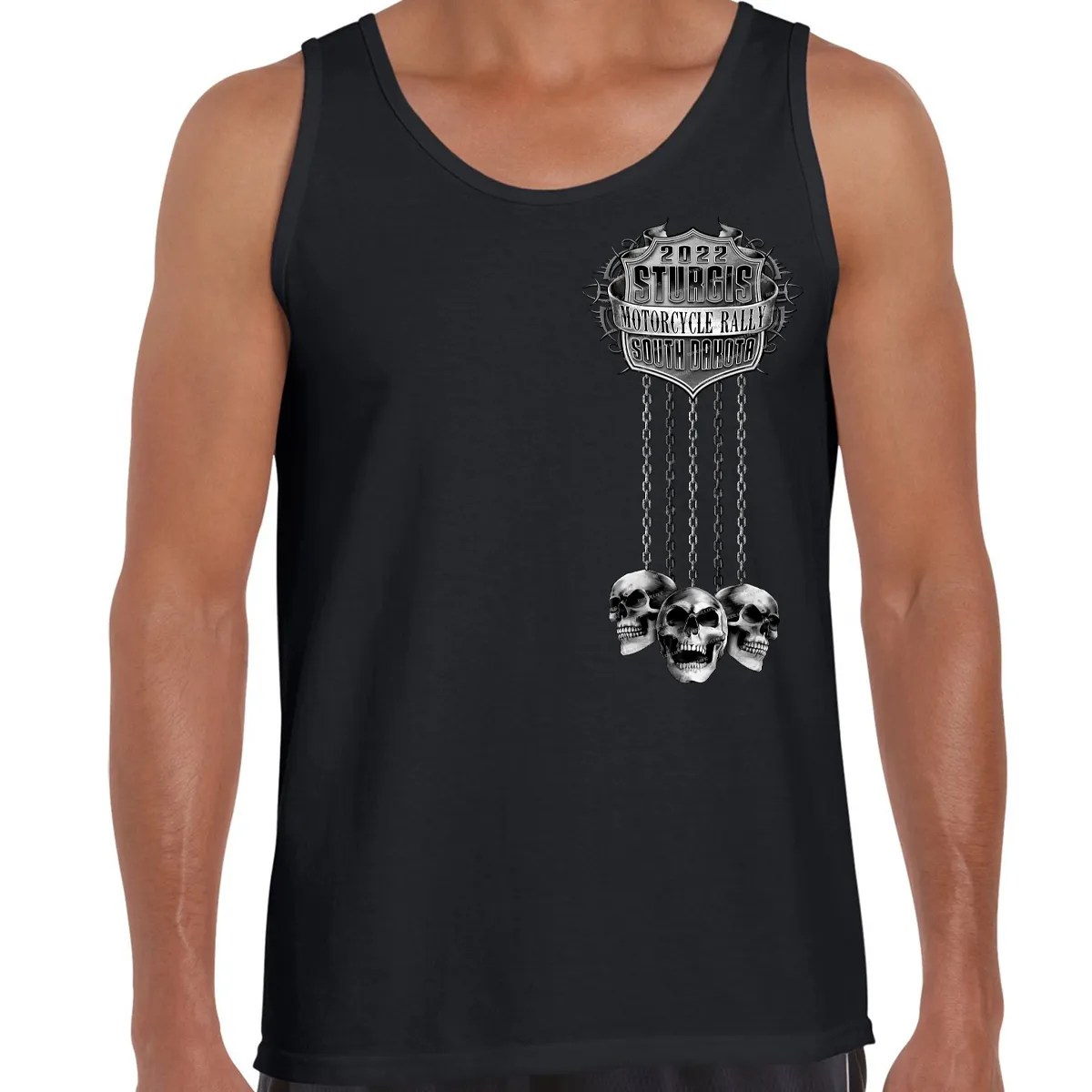 2022 Sturgis Motorcycle Rally Chained Skull Tank Top