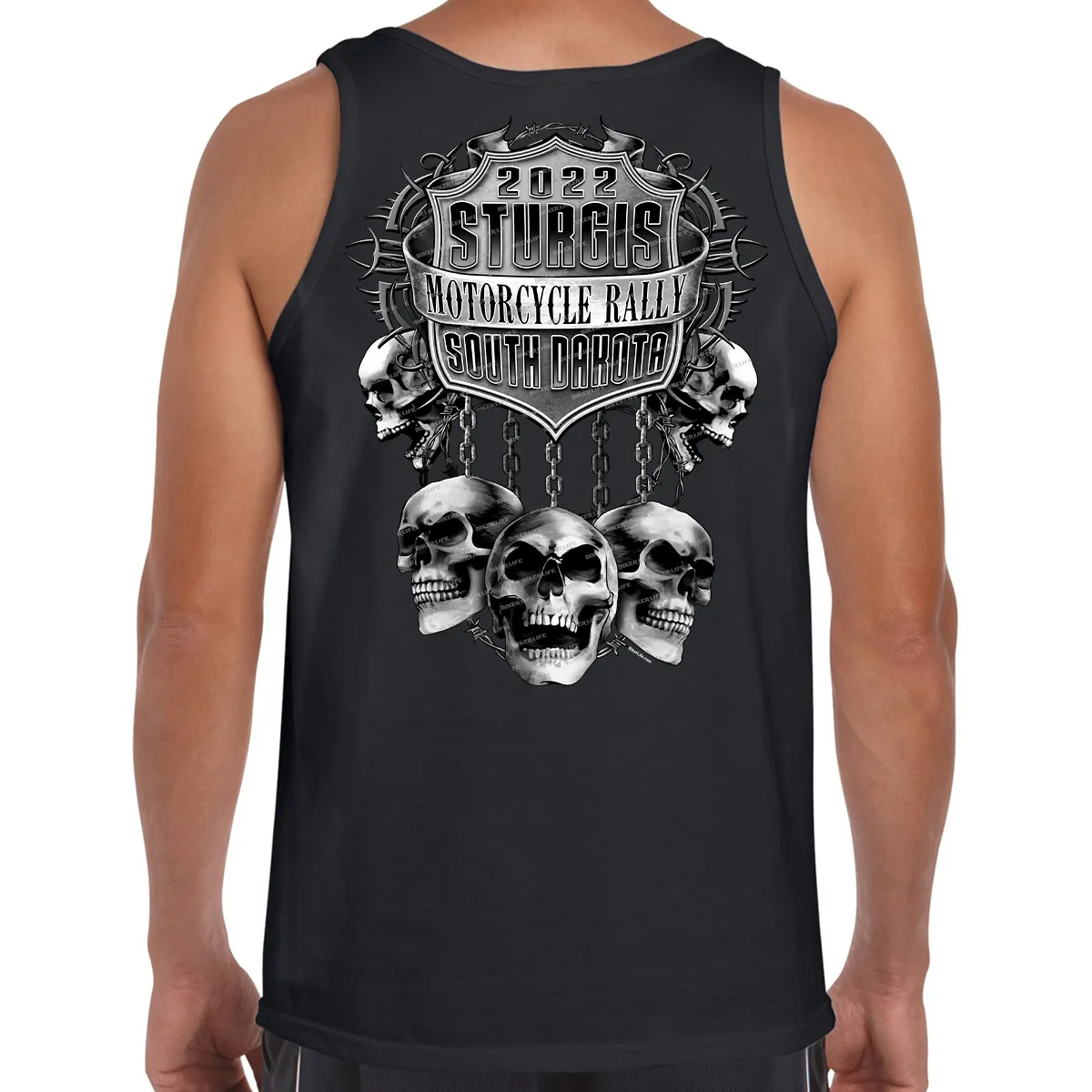 2022 Sturgis Motorcycle Rally Chained Skull Tank Top