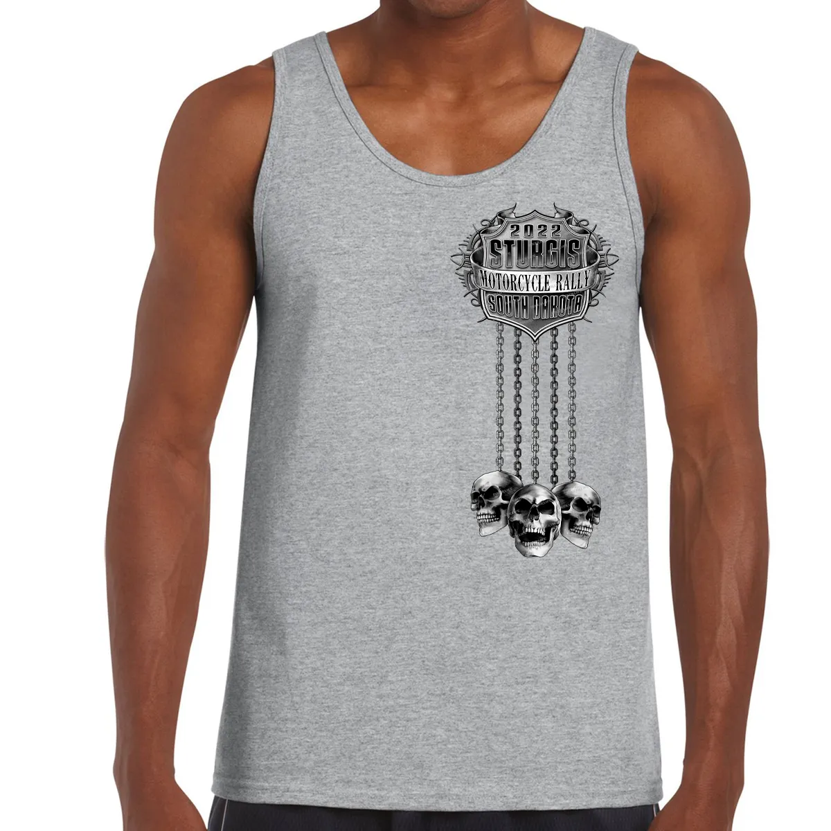 2022 Sturgis Motorcycle Rally Chained Skull Tank Top