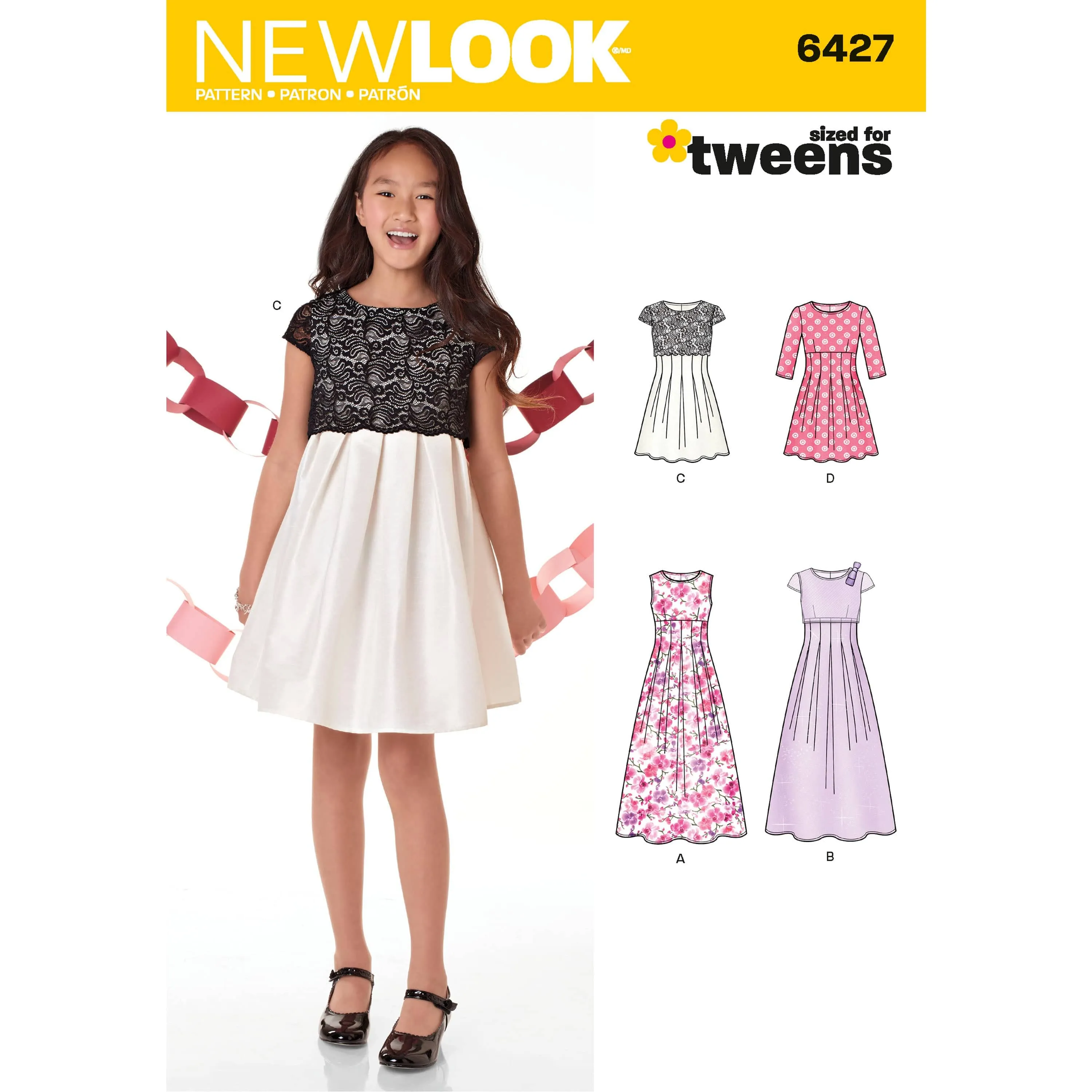 6427 Girls' Dress in Two Lengths