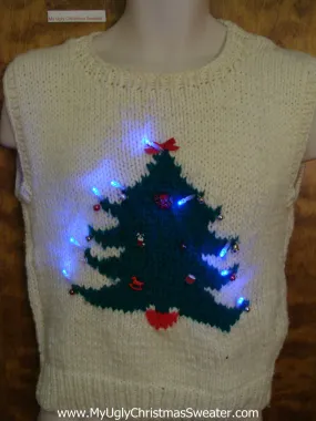 80s Homemade Ugly Christmas Sweater Vest with Lights