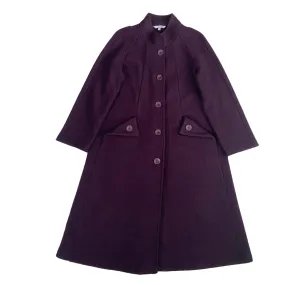 A-line Full Length Wool Coat Purple SIZE S