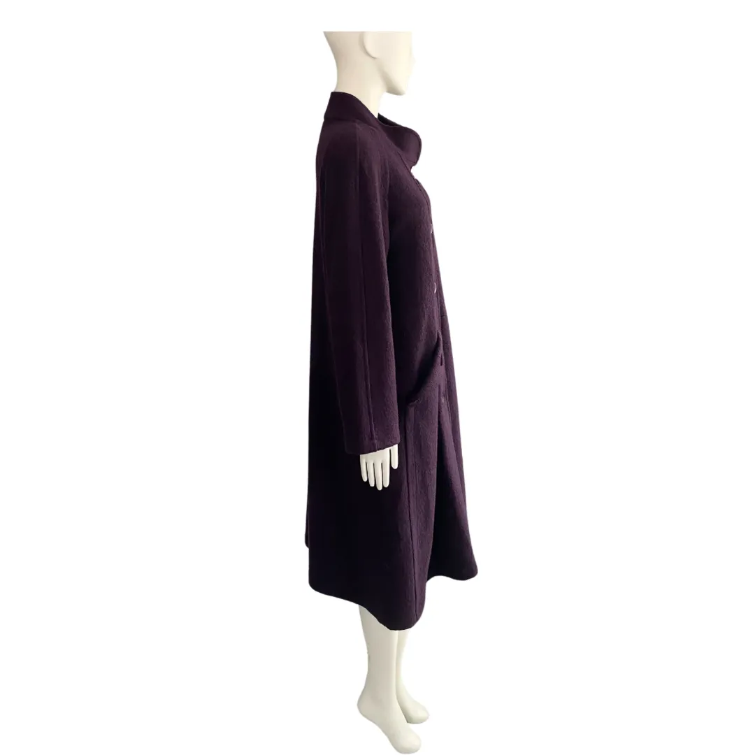 A-line Full Length Wool Coat Purple SIZE S