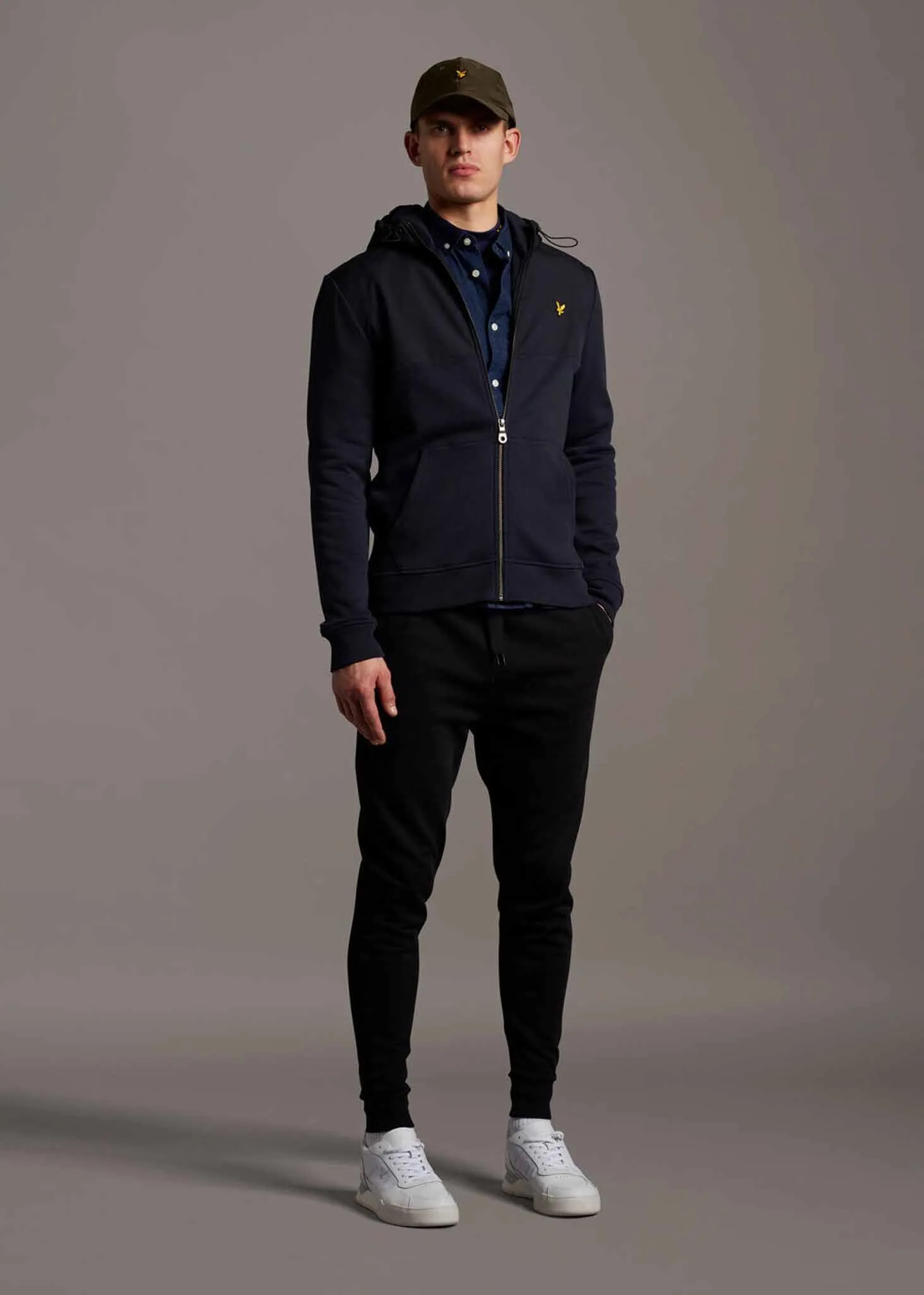 A Softshell jersey zip hoodie - dark navy