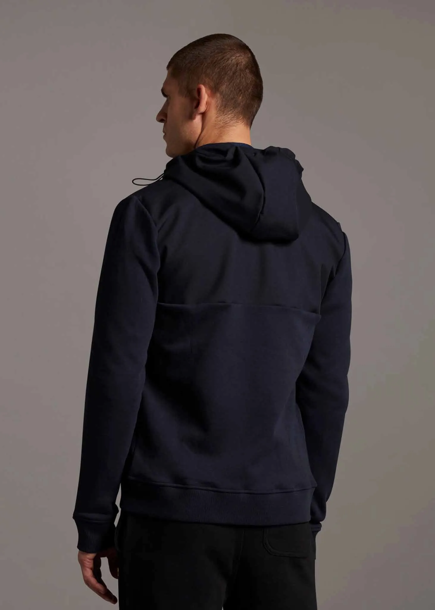 A Softshell jersey zip hoodie - dark navy