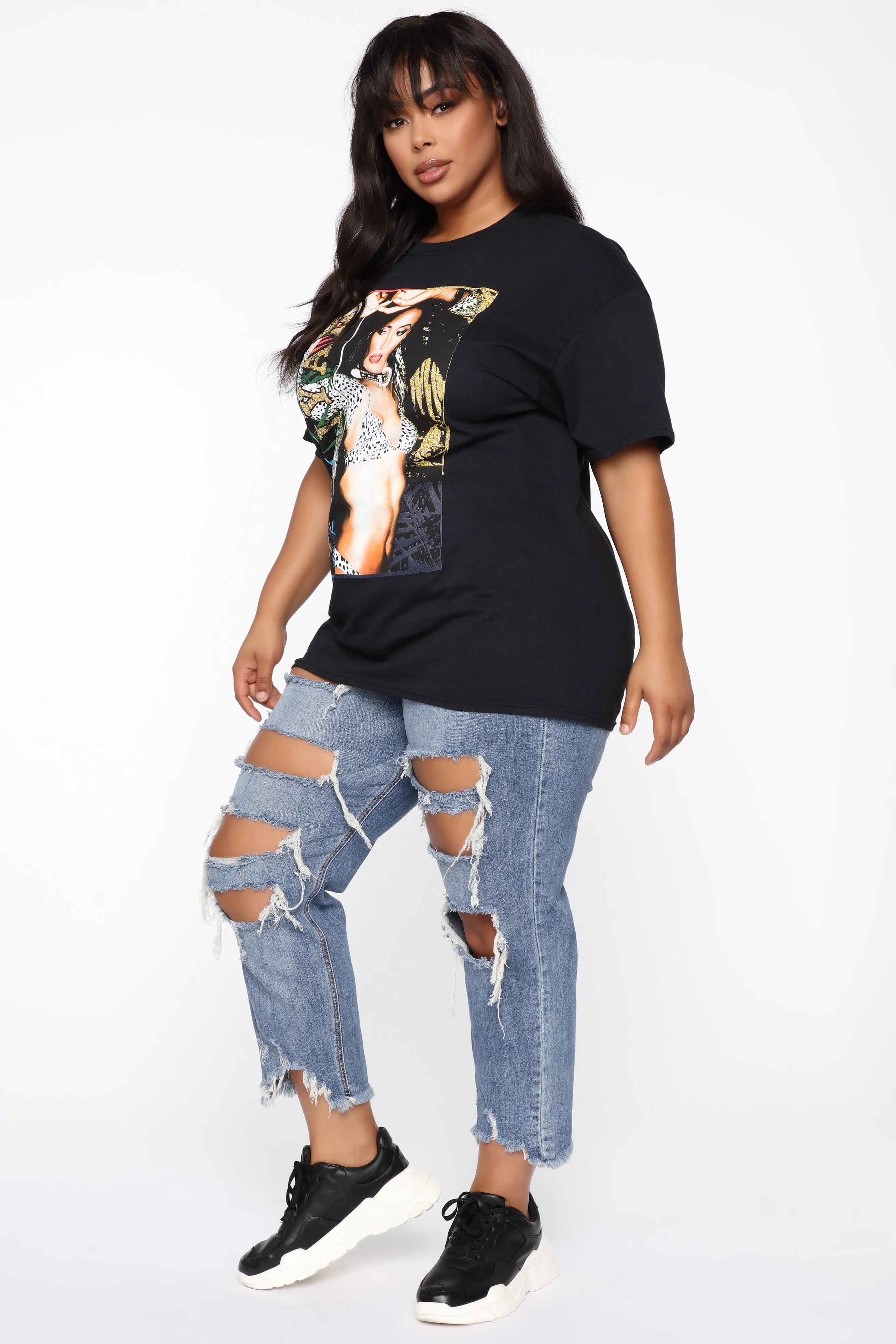 Aaliyah Tunic Tee - Black