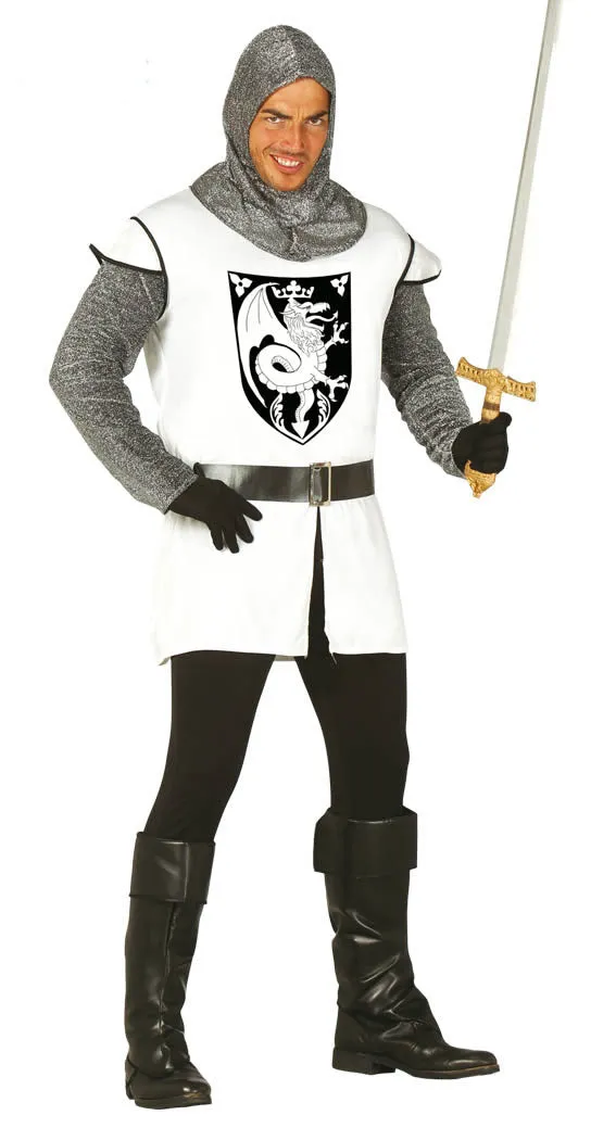 Adult White Crusader Knight Medieval Costume