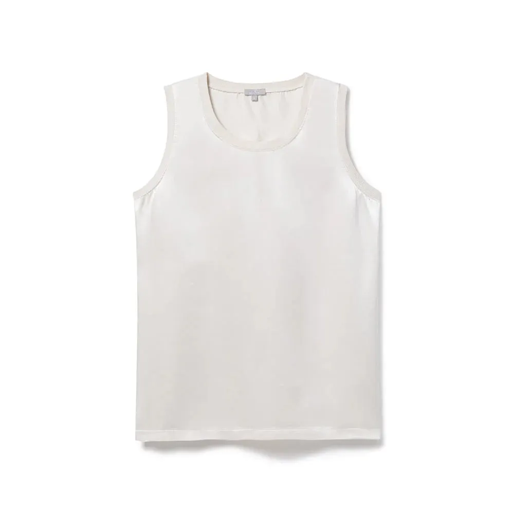 Alexa Satin Crew Neck Tank, PJ Harlow