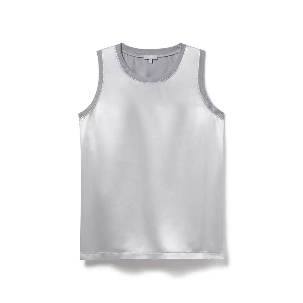 Alexa Satin Crew Neck Tank, PJ Harlow