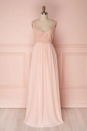 Alitta Pink | Backless Chiffon Maxi Dress