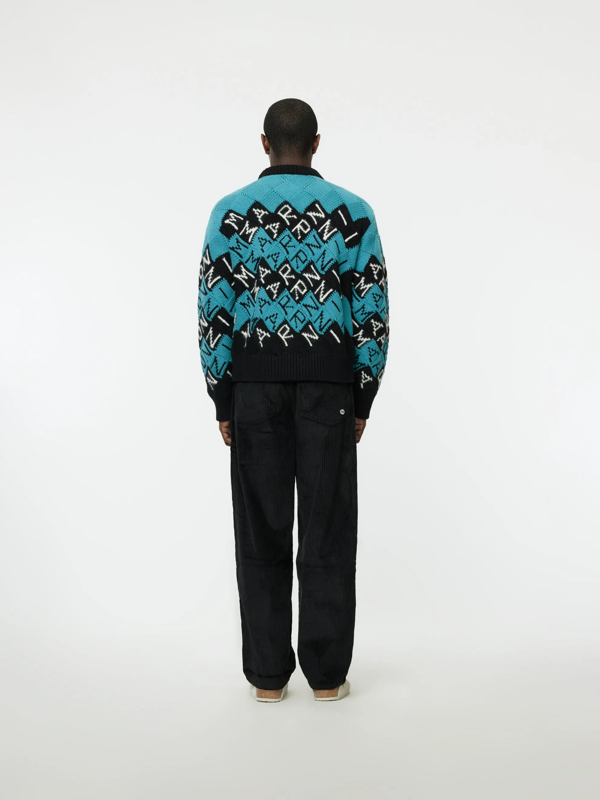 All Over Block Roundneck Sweater (Black)