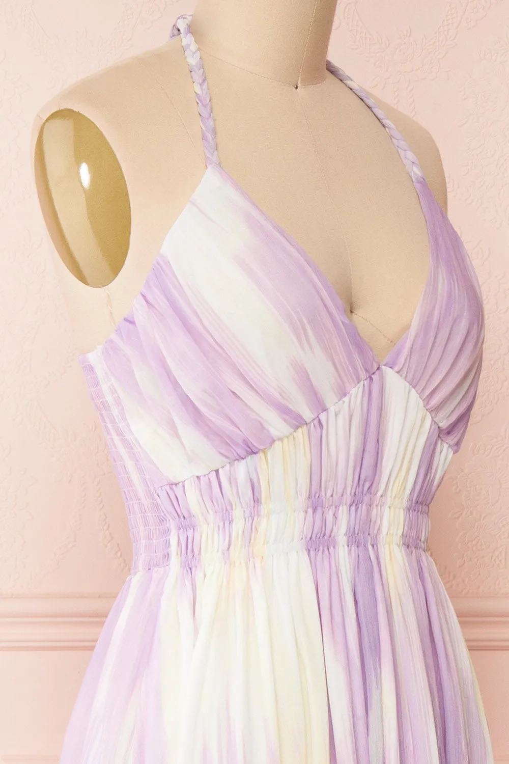 Amakassou | Lilac & Yellow Maxi Dress