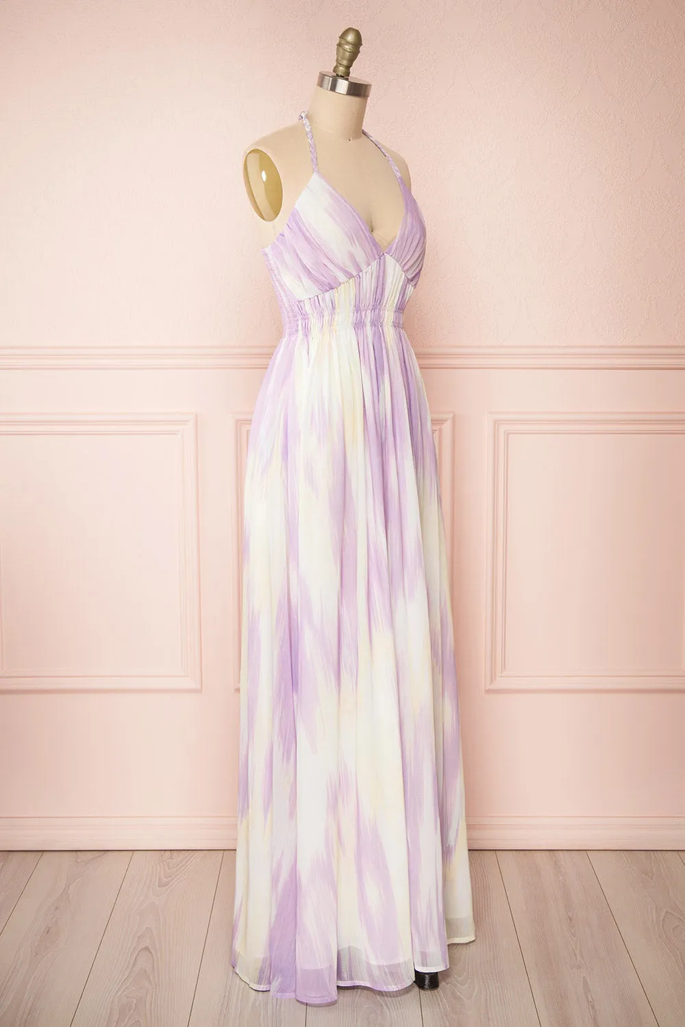 Amakassou | Lilac & Yellow Maxi Dress