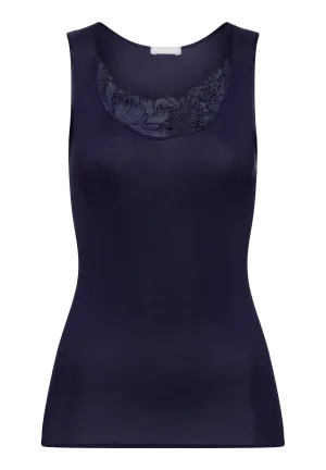 Anne Cotton Round Neck Tank Top | Evening Blue 70932-2621