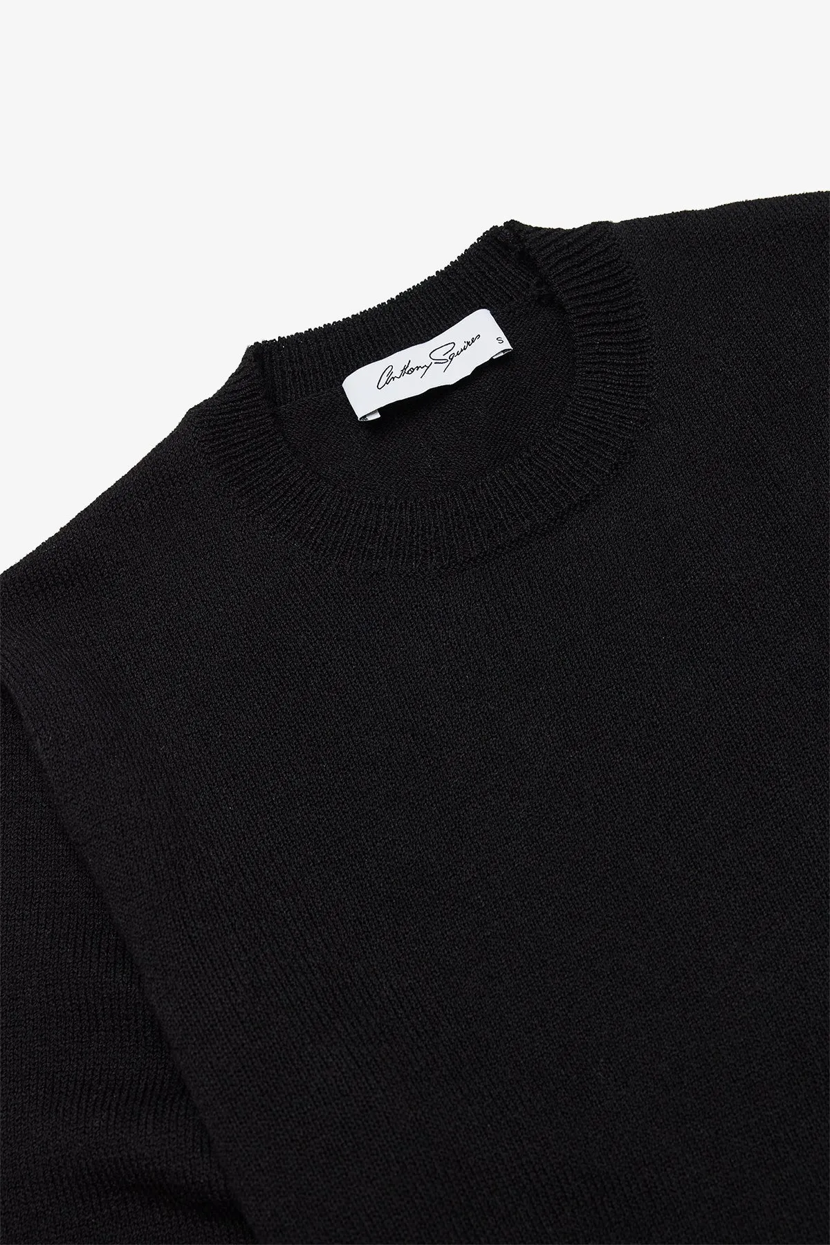 Asher - Black Crewneck Knit