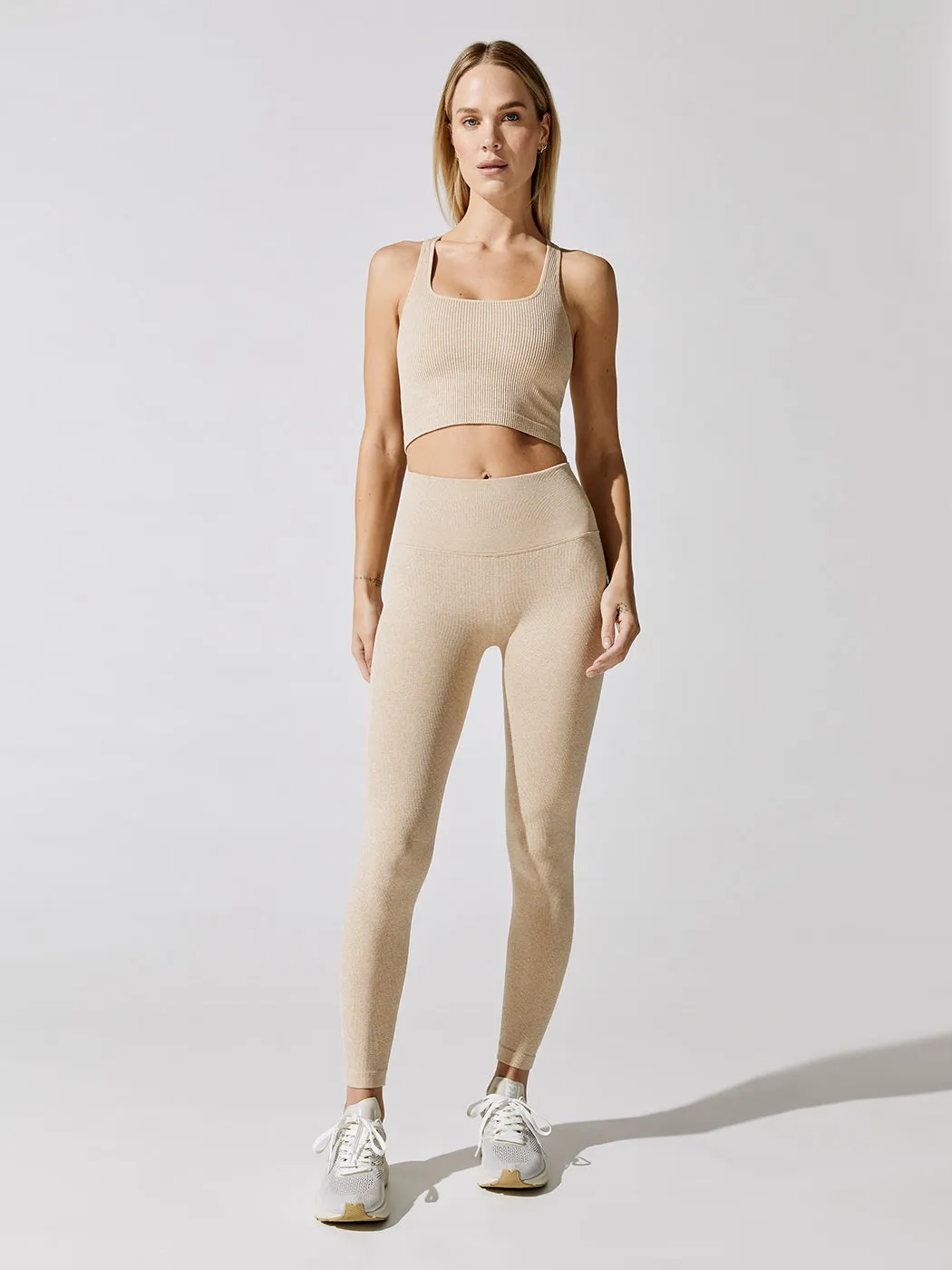 Athena Heather Seamless Longline Top - Heather Biscotti