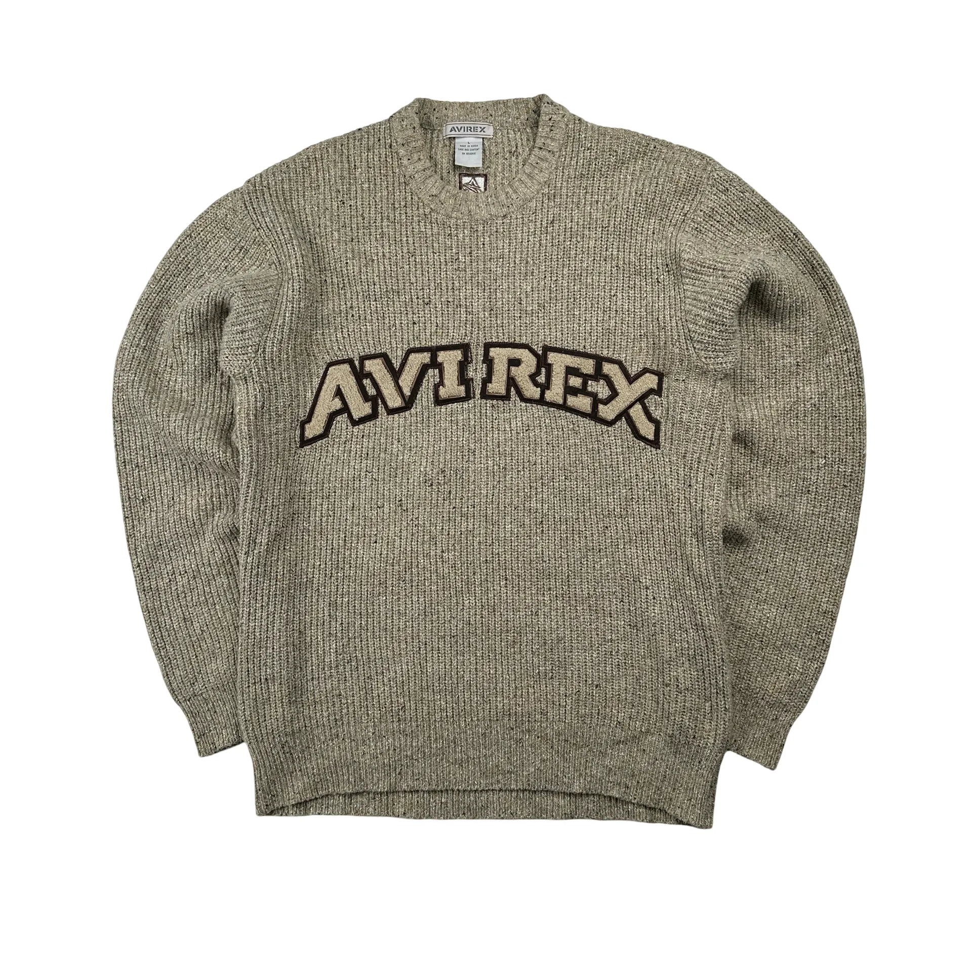 Avirex Thick Acrylic Wool Pullover Knit Crewneck - Large