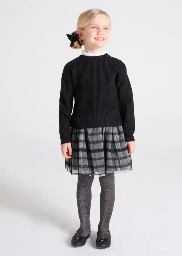 AW22 Mayoral Girls Black Jumper Dress 4955