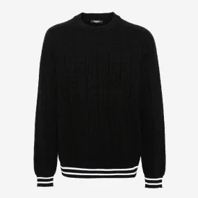 Balmain Patterned Jacquard Crewneck Jumper