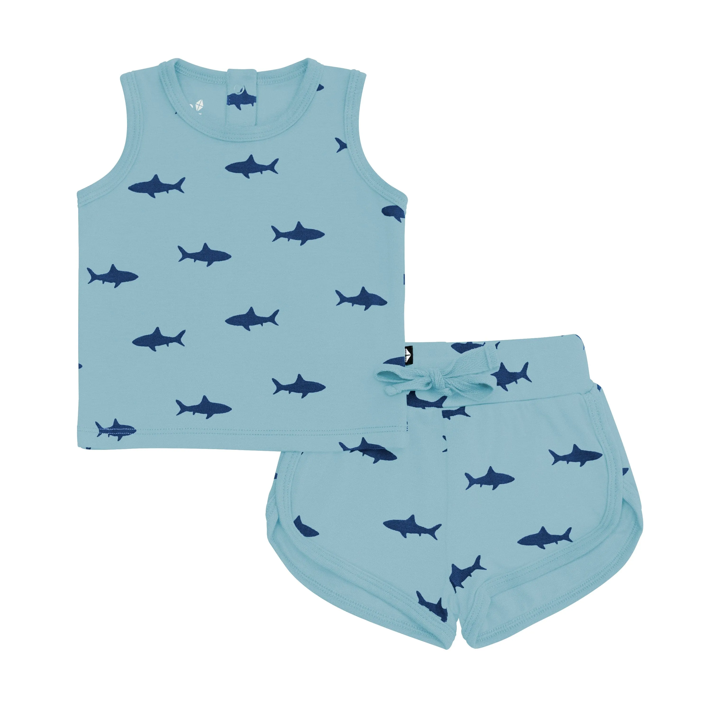 Bamboo Jersey Tank Jogger Set in Shark