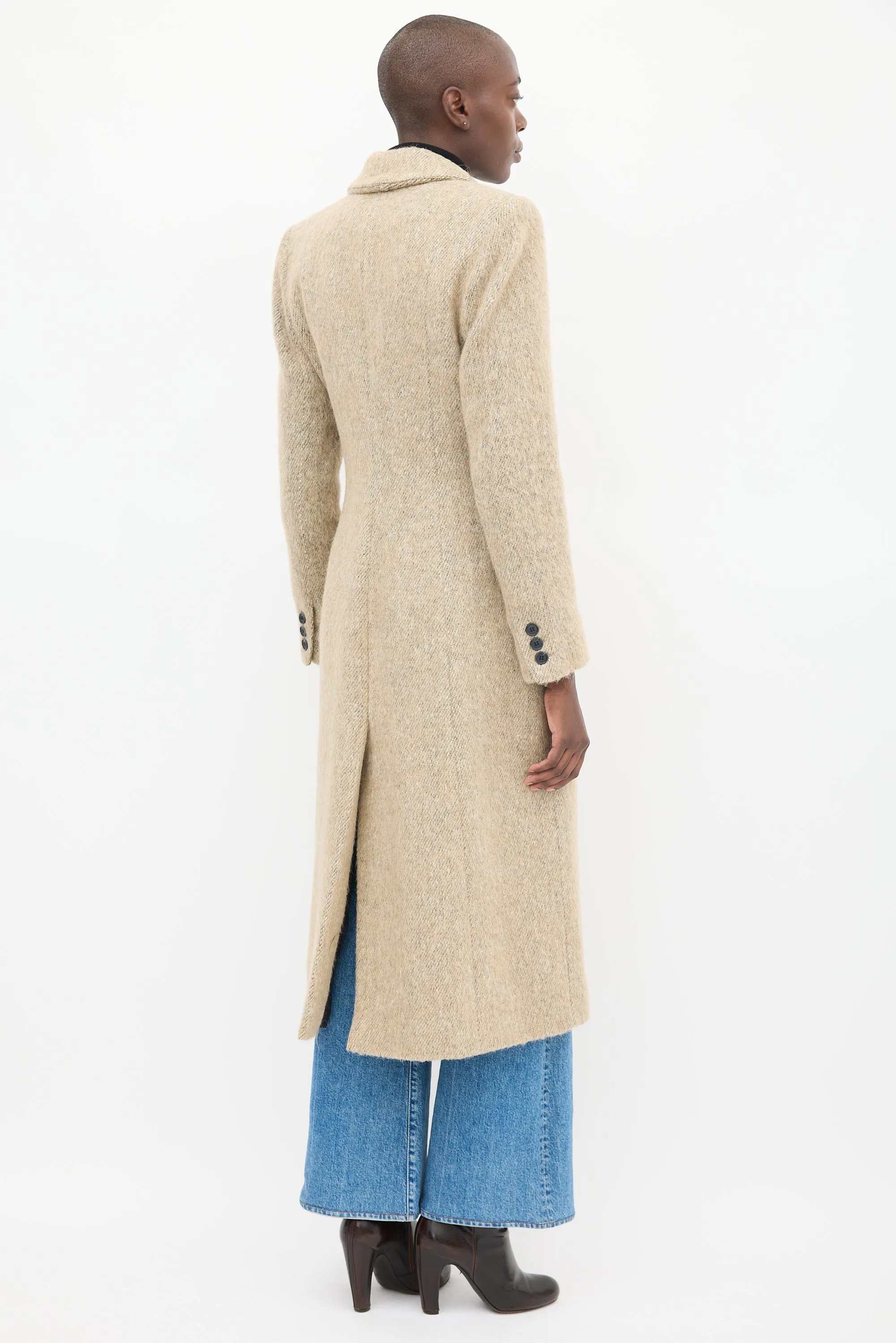 Beige Wool Tweed Coat