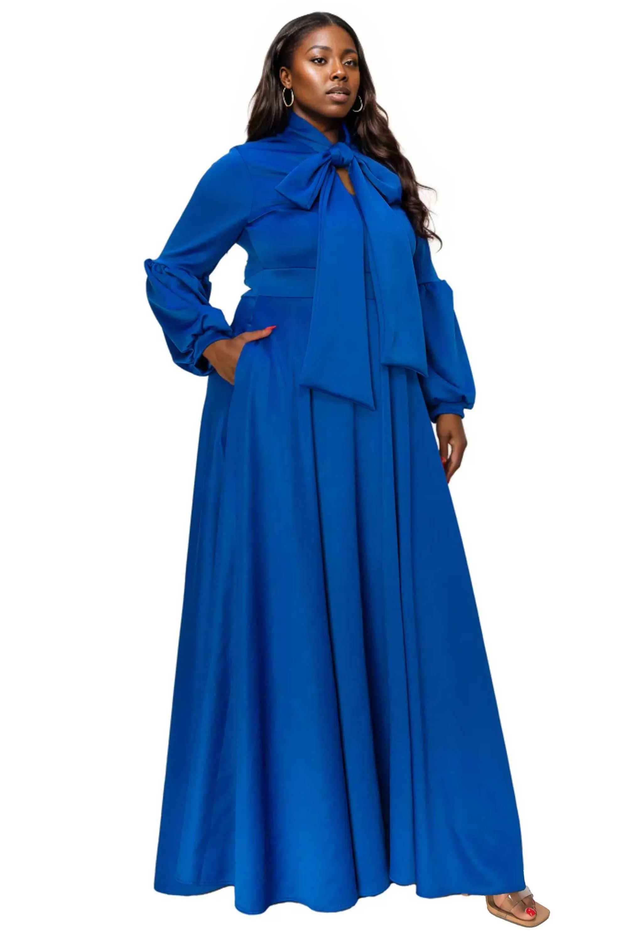 Bella Donna Dress with Ribbon and Bishop Sleeves