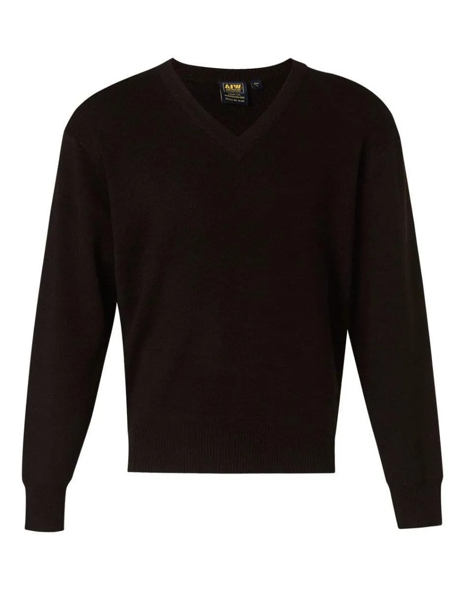 BENCHMARK V Neck Wool/Acrylic Knit Jumper WJ01