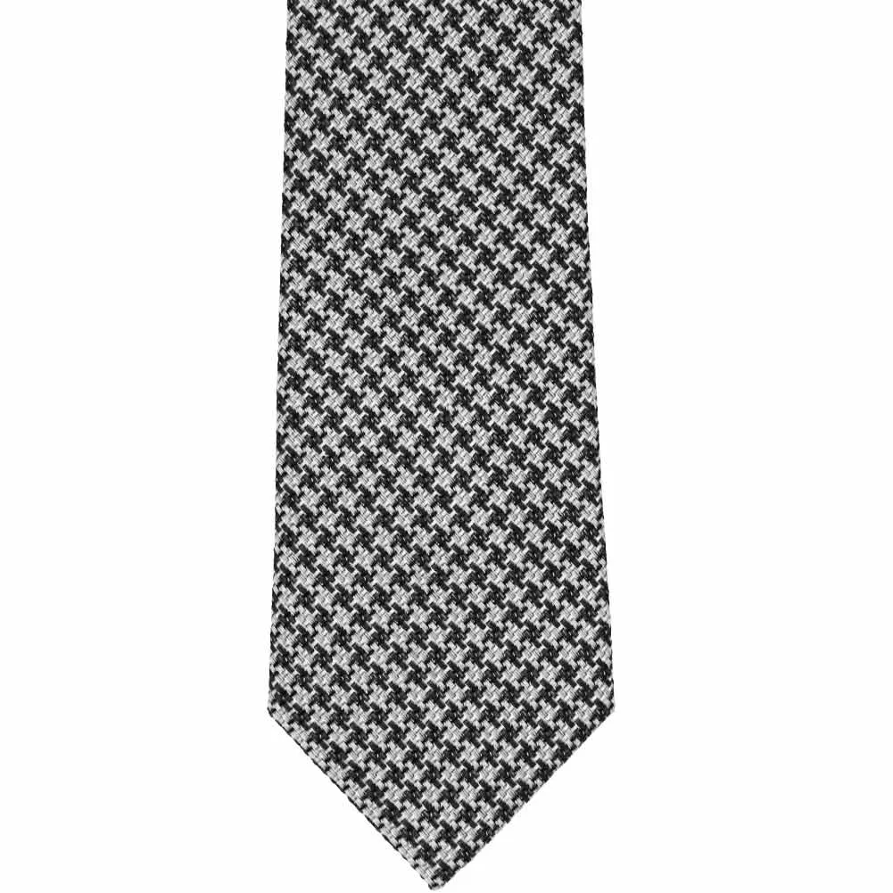 Black and White Earl Tweed Wool/Silk Extra Long Necktie