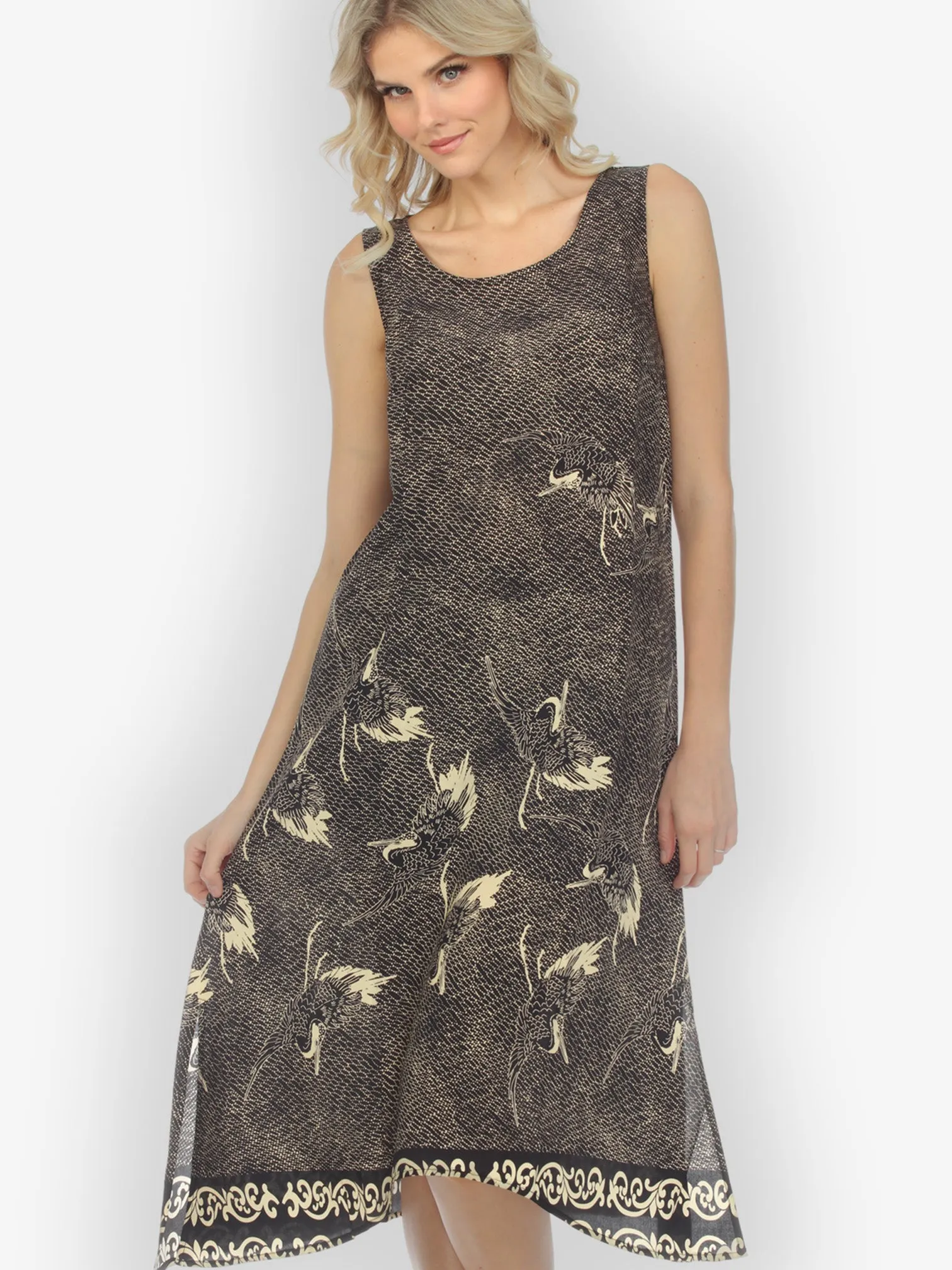 Black Crane Citron Tank Dress