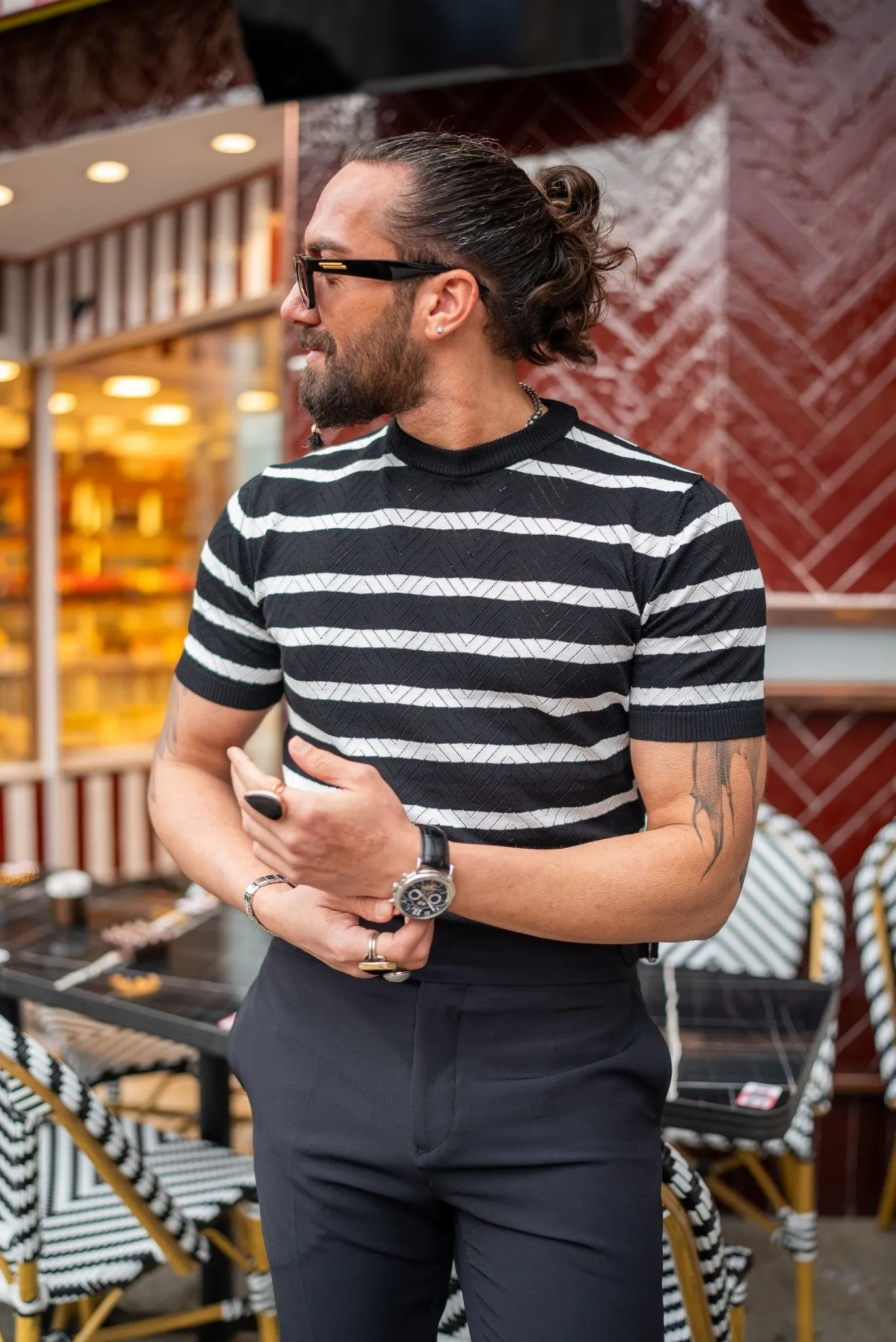 Black Havasu Patterned Crewneck