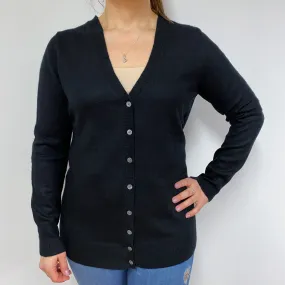 Black V Neck Cardigan Large