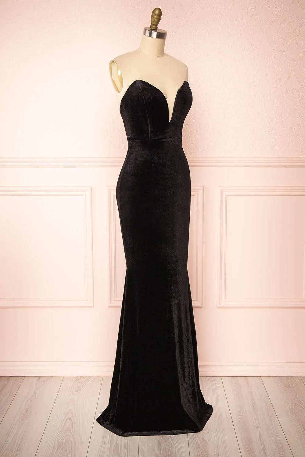 Blake | Bustier Velour Maxi Dress