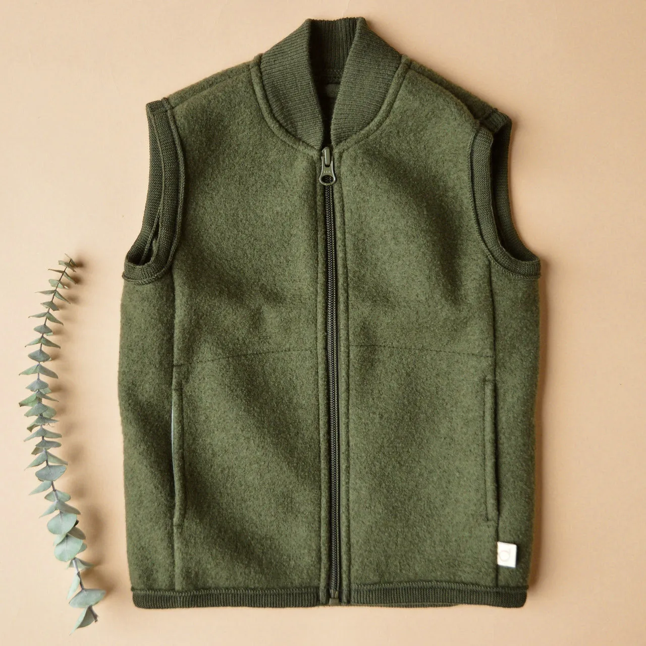 Boiled Wool Zip Vest (1-10y)