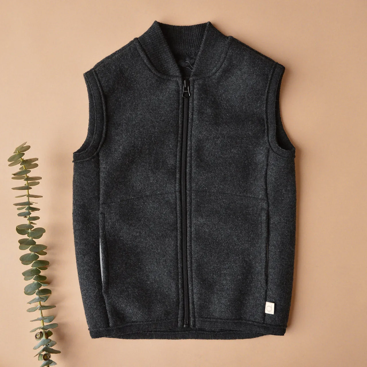 Boiled Wool Zip Vest (1-10y)