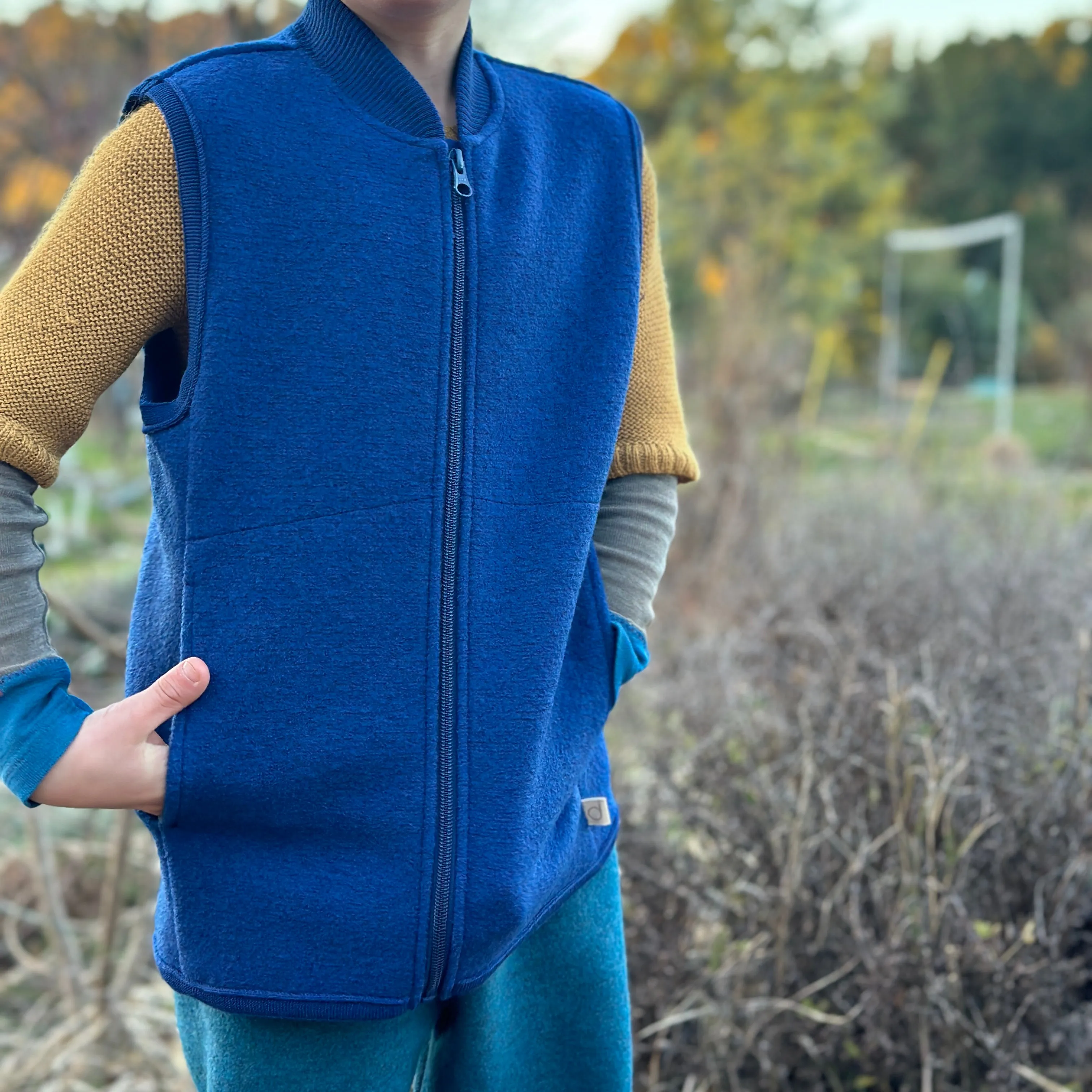 Boiled Wool Zip Vest (1-10y)