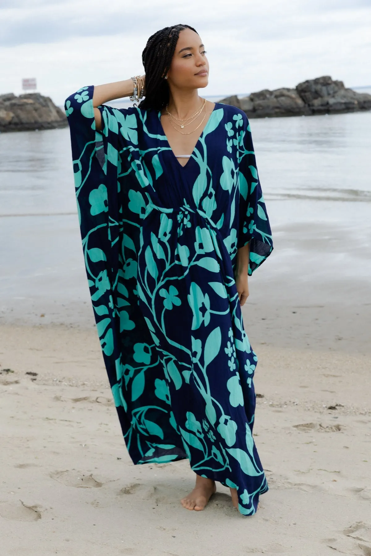 Bold Floral Kaftan Maxi