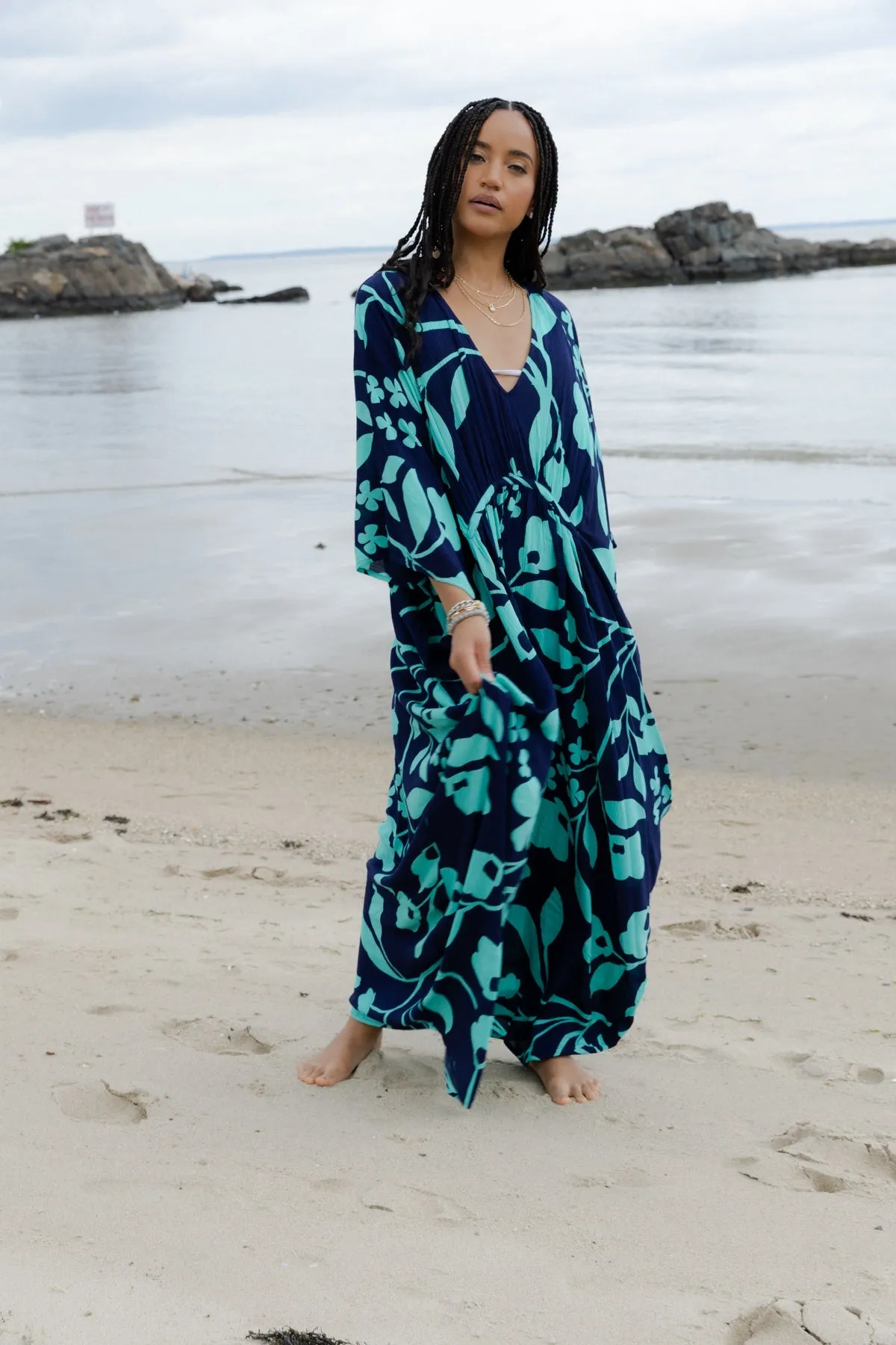 Bold Floral Kaftan Maxi