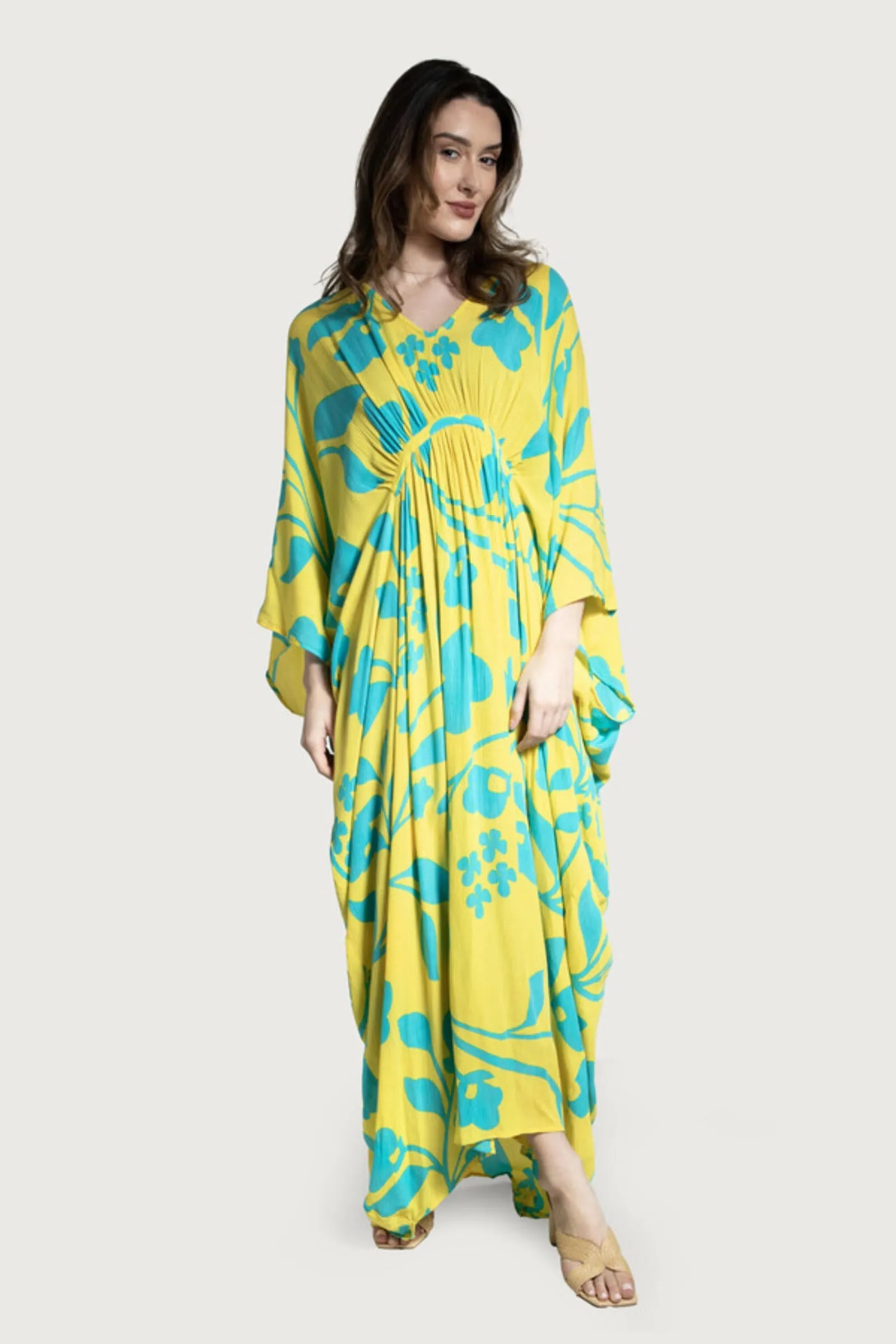 Bold Floral Kaftan Maxi