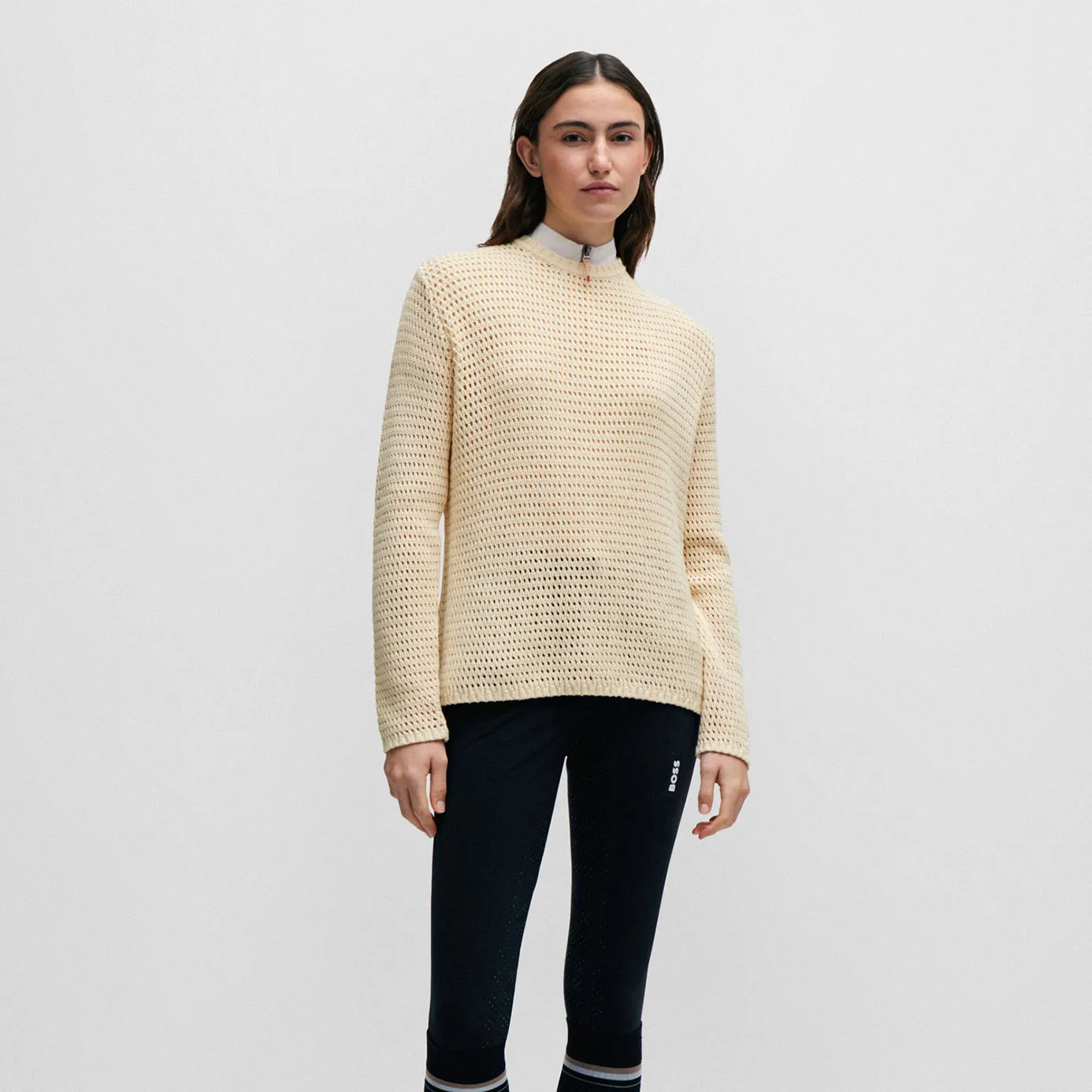 BOSS Equestrian Malin Knitted Jumper - Stone