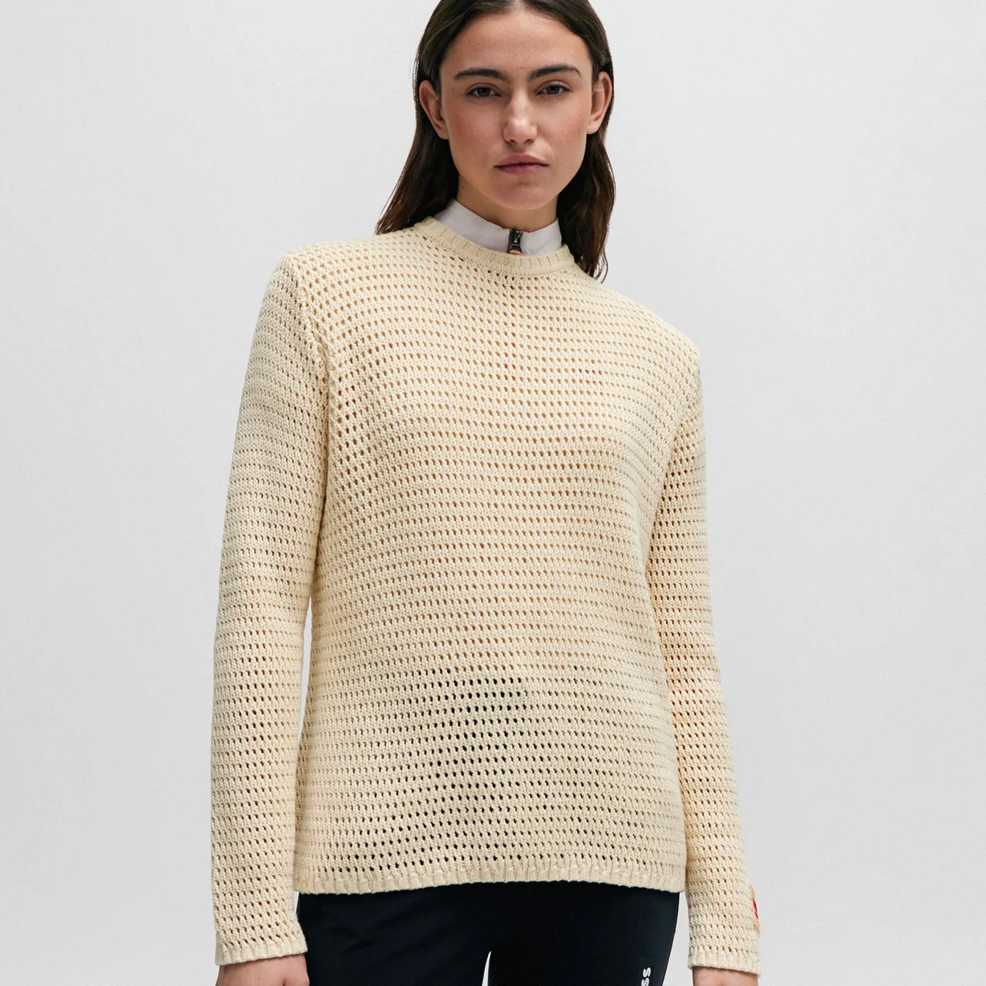 BOSS Equestrian Malin Knitted Jumper - Stone