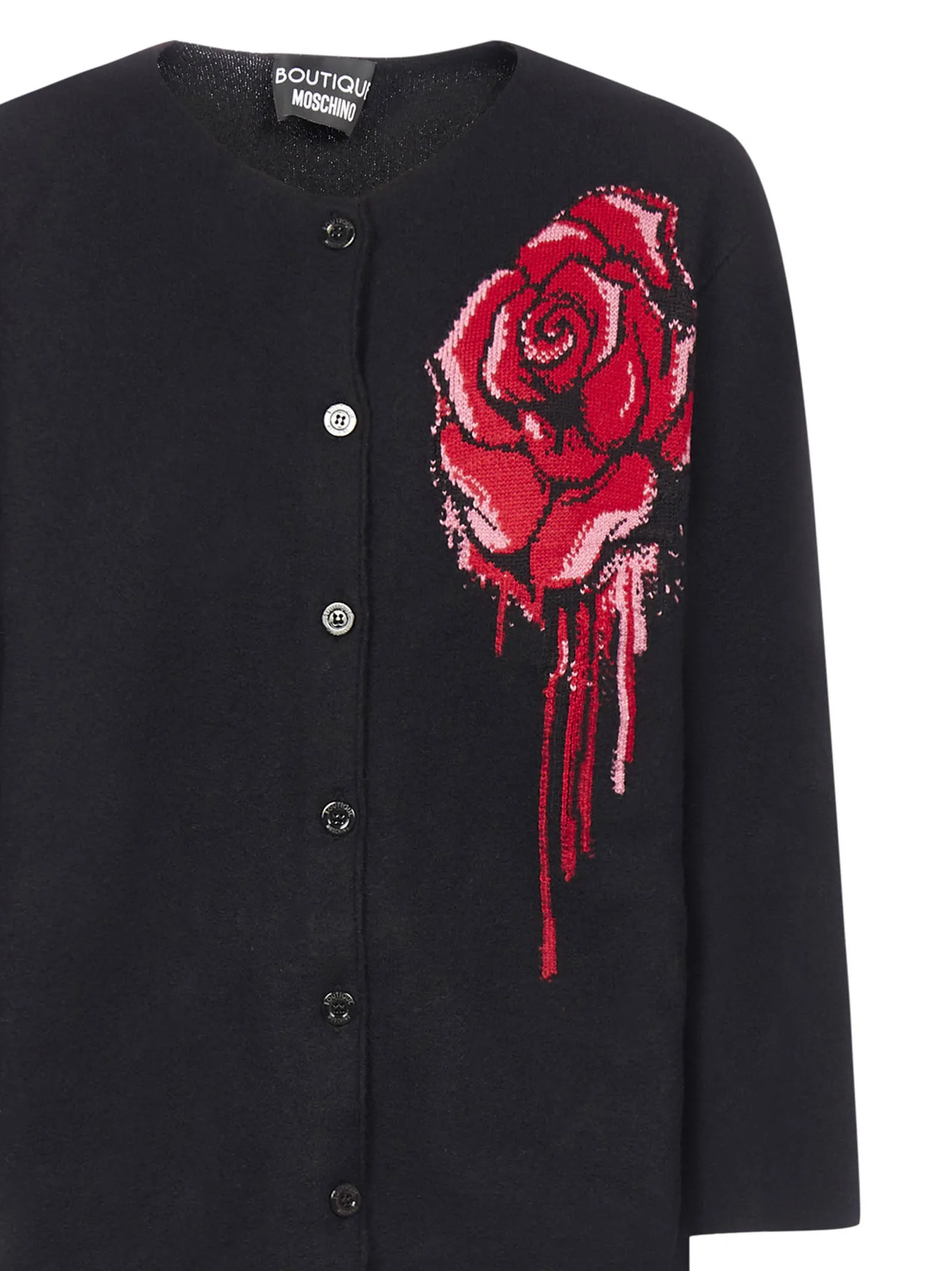 Boutique Moschino Dripping Rose Embroidered Coat