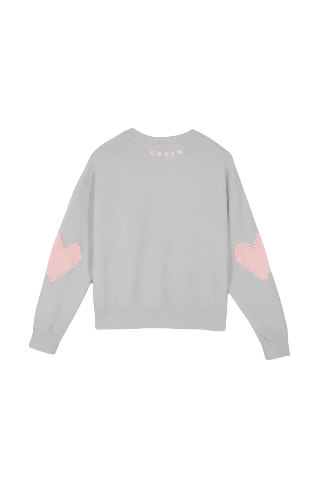 Boyfriend Sweatshirt Heart Patchwork, Cloud White