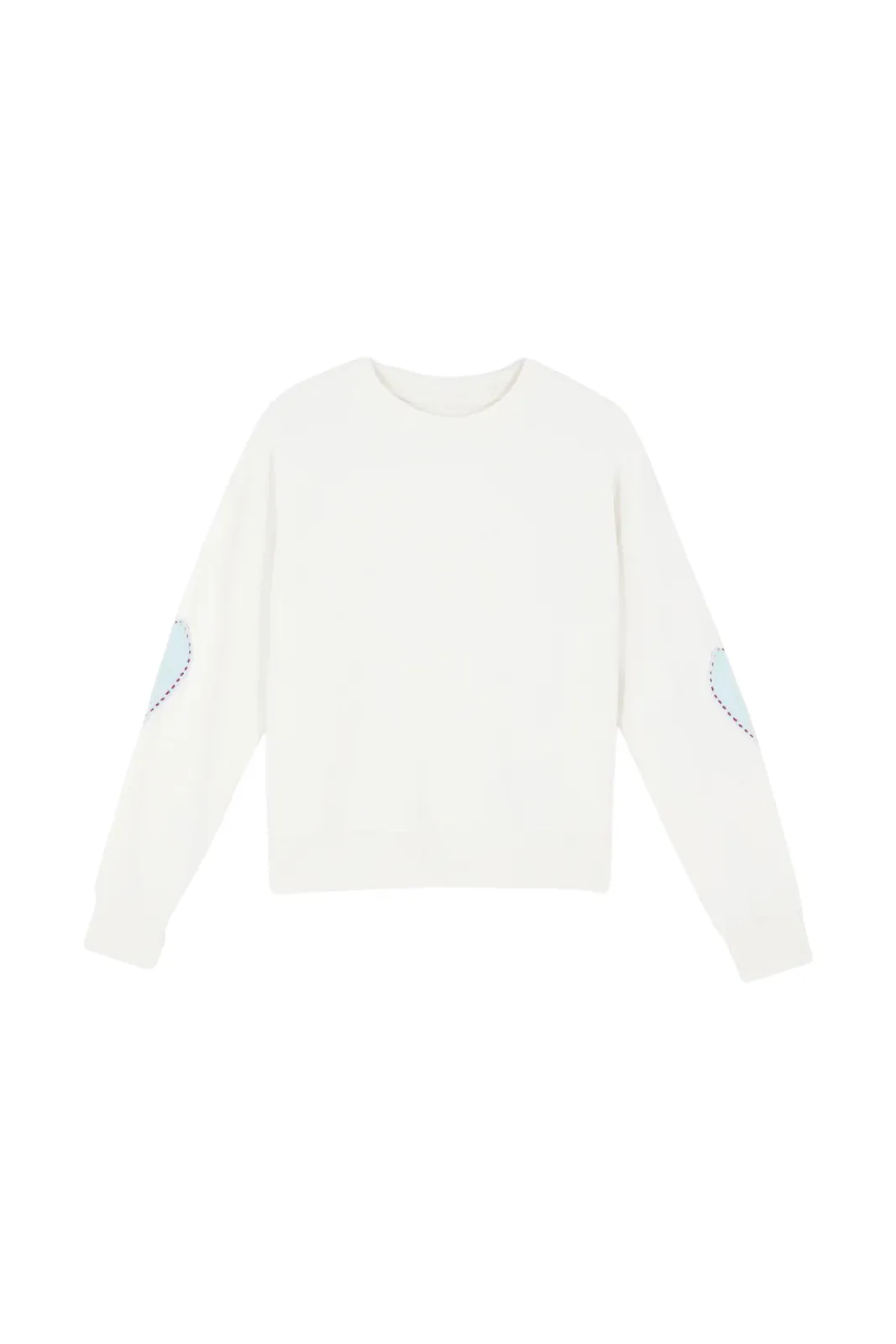 Boyfriend Sweatshirt Heart Patchwork, Cloud White