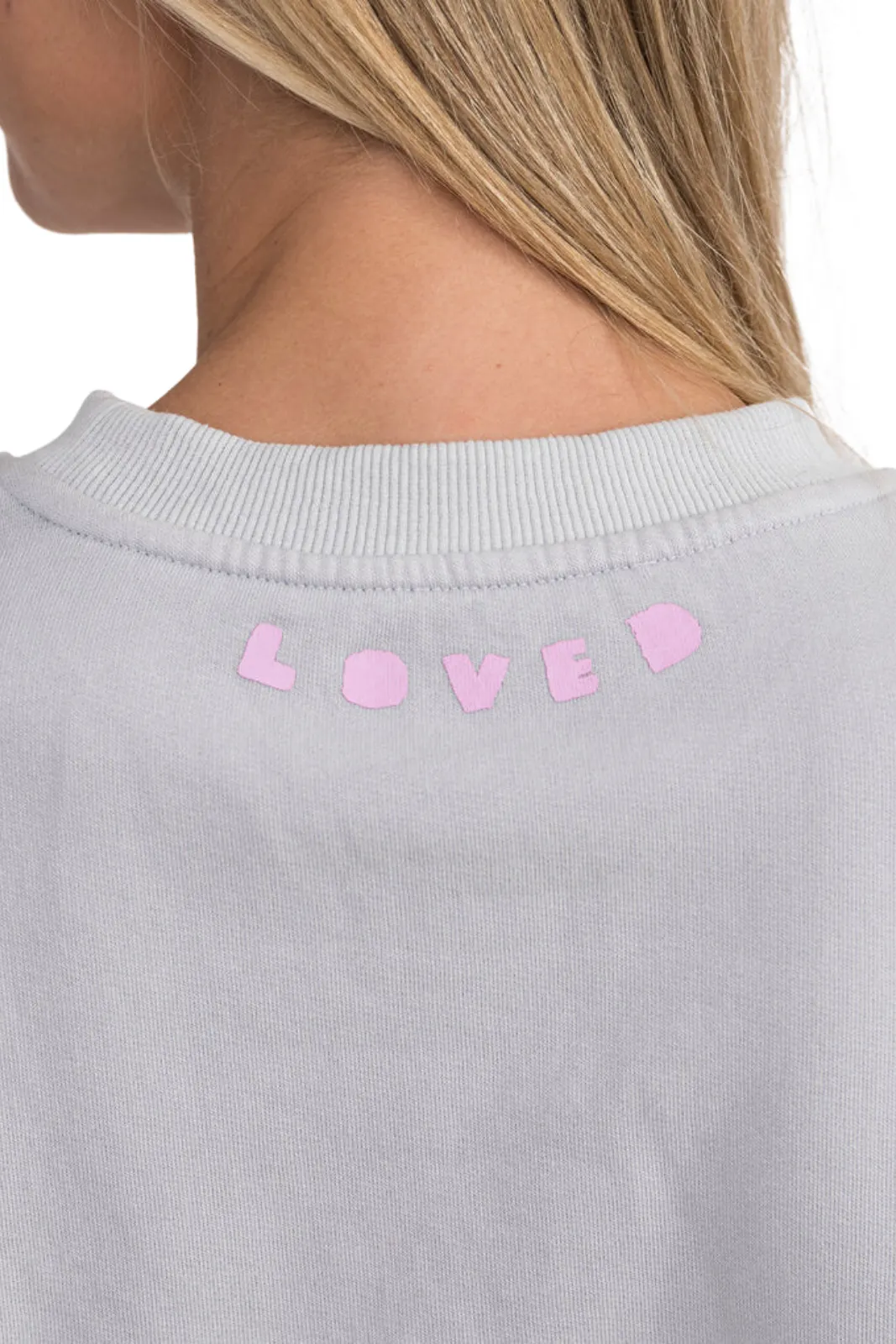 Boyfriend Sweatshirt Heart Patchwork, Cloud White