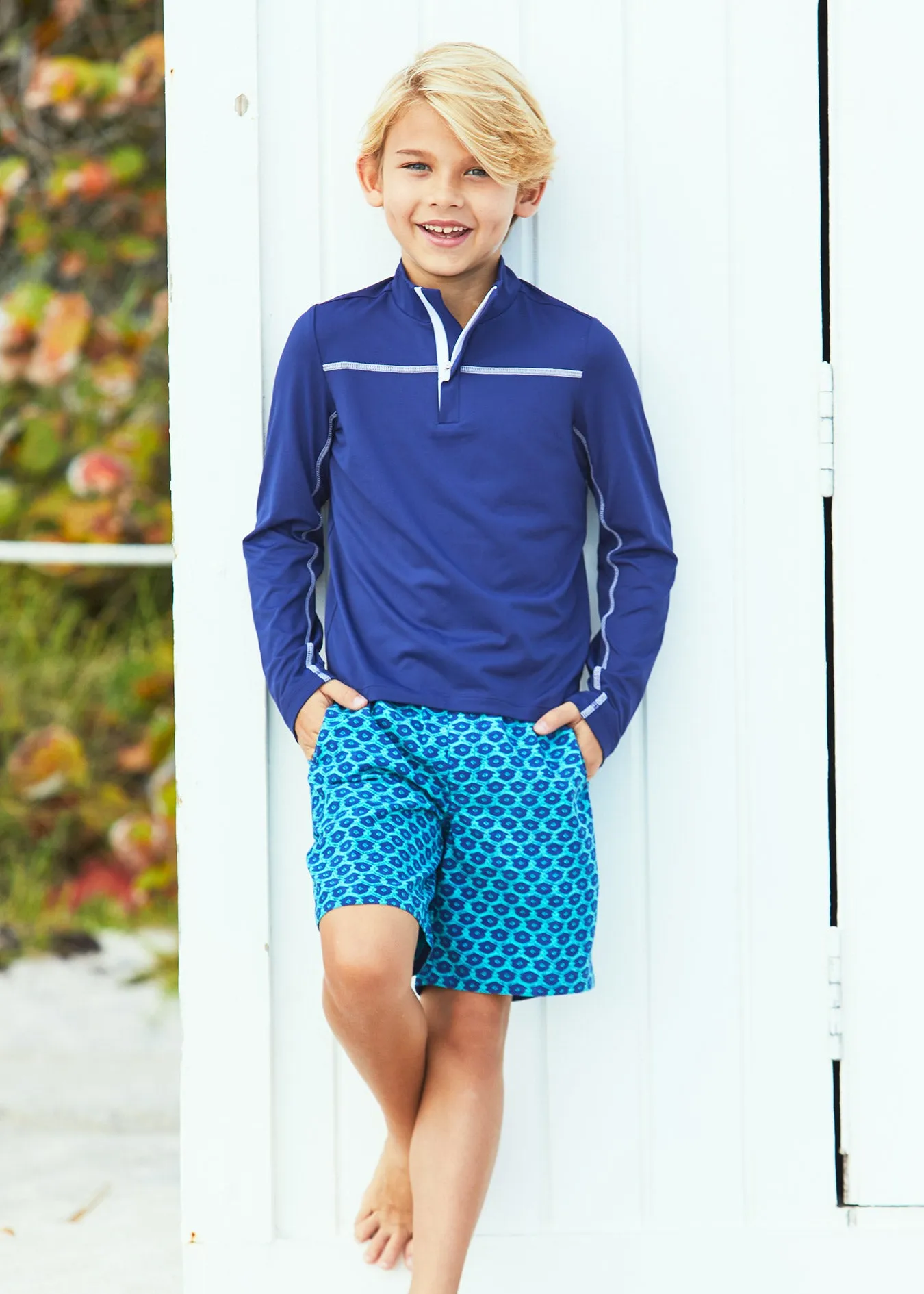 Boys Navy Sport Zip Top