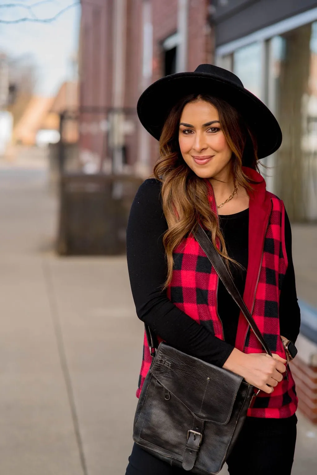 Buffalo Plaid Plush Vest