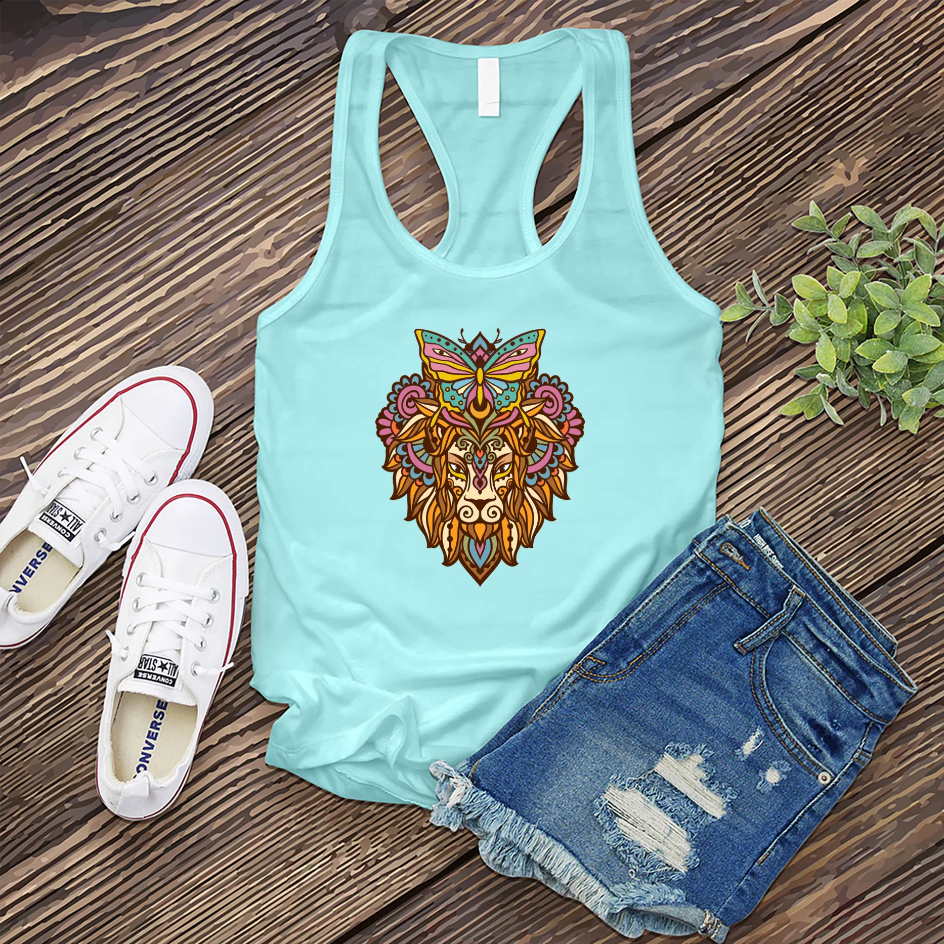 Butterfly Lion Mandala Women's Tank Top