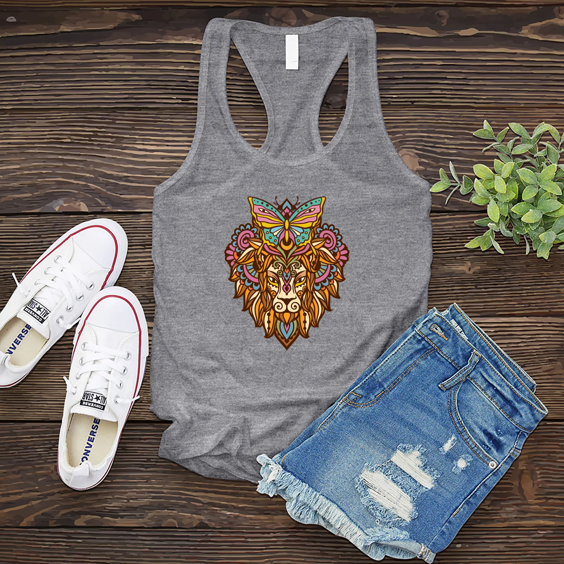 Butterfly Lion Mandala Women's Tank Top